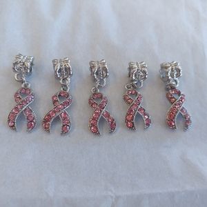 Breast cancer bracelet charms